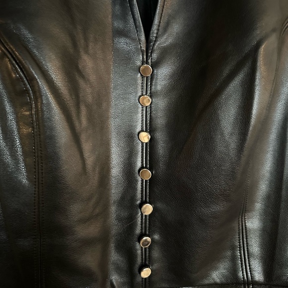 Finley Boutique Black Leather Dress - Picture 2 of 3